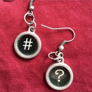 Typewriter Key Punctuation Earrings